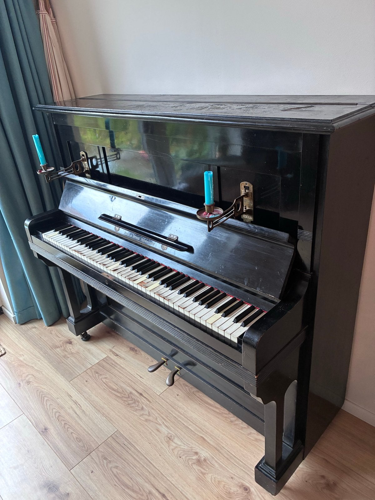 Antieke Herrmann Sangerhausen Piano - Zwart, Muziek en Instrumenten, Piano's, Ophalen, Gebruikt, Zwart, Piano