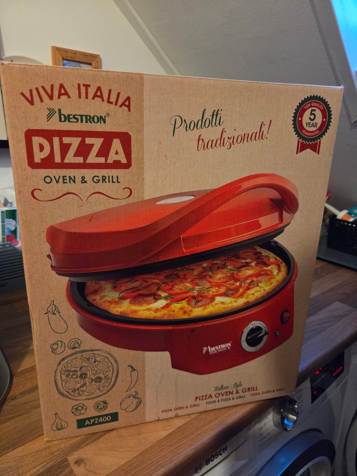 Bestron Viva Italia Pizza Oven & Grill APZ400, Ophalen of Verzenden, Zo goed als nieuw