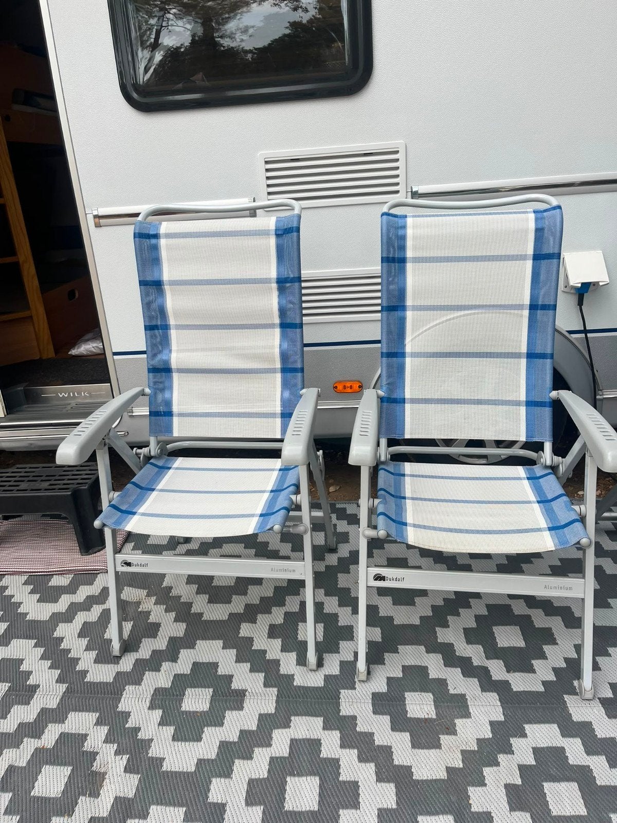 Dukdalf campingstoelen met voetenbank, Ophalen, Gebruikt, Campingstoel