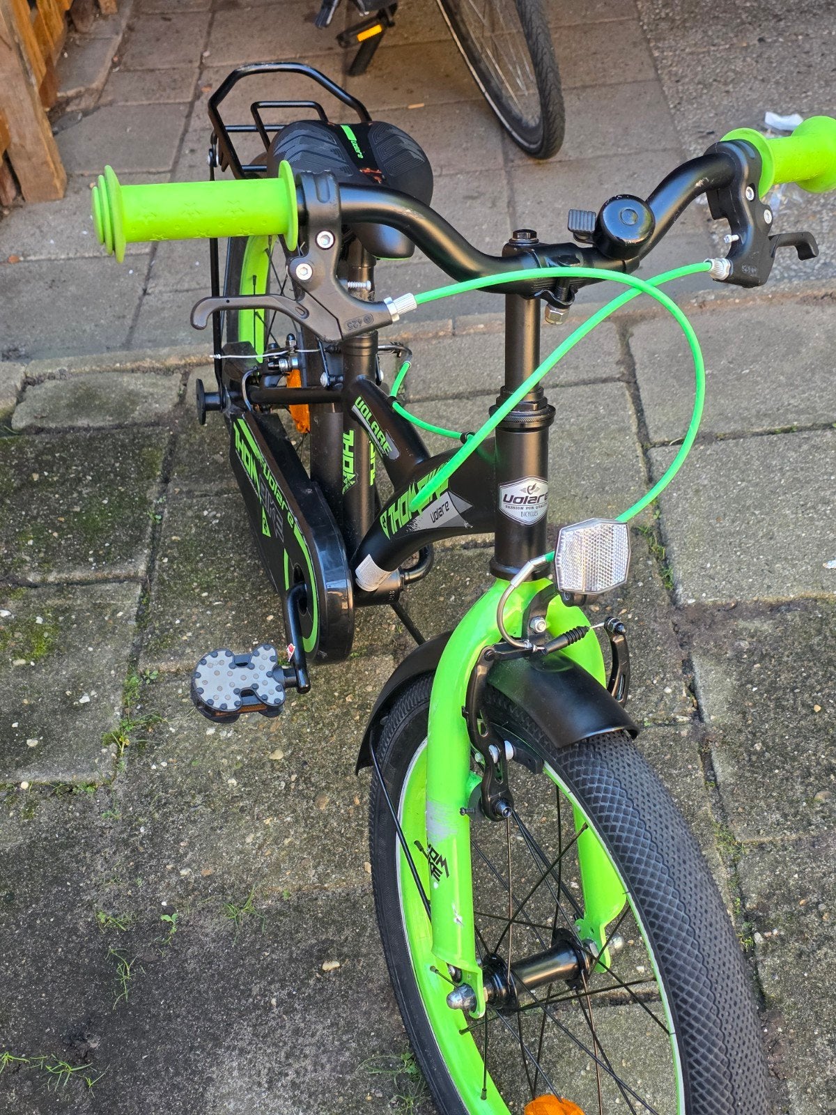 Volare Thombike kinderfiets 18 inch - Zwart/Neon Groen, Ophalen