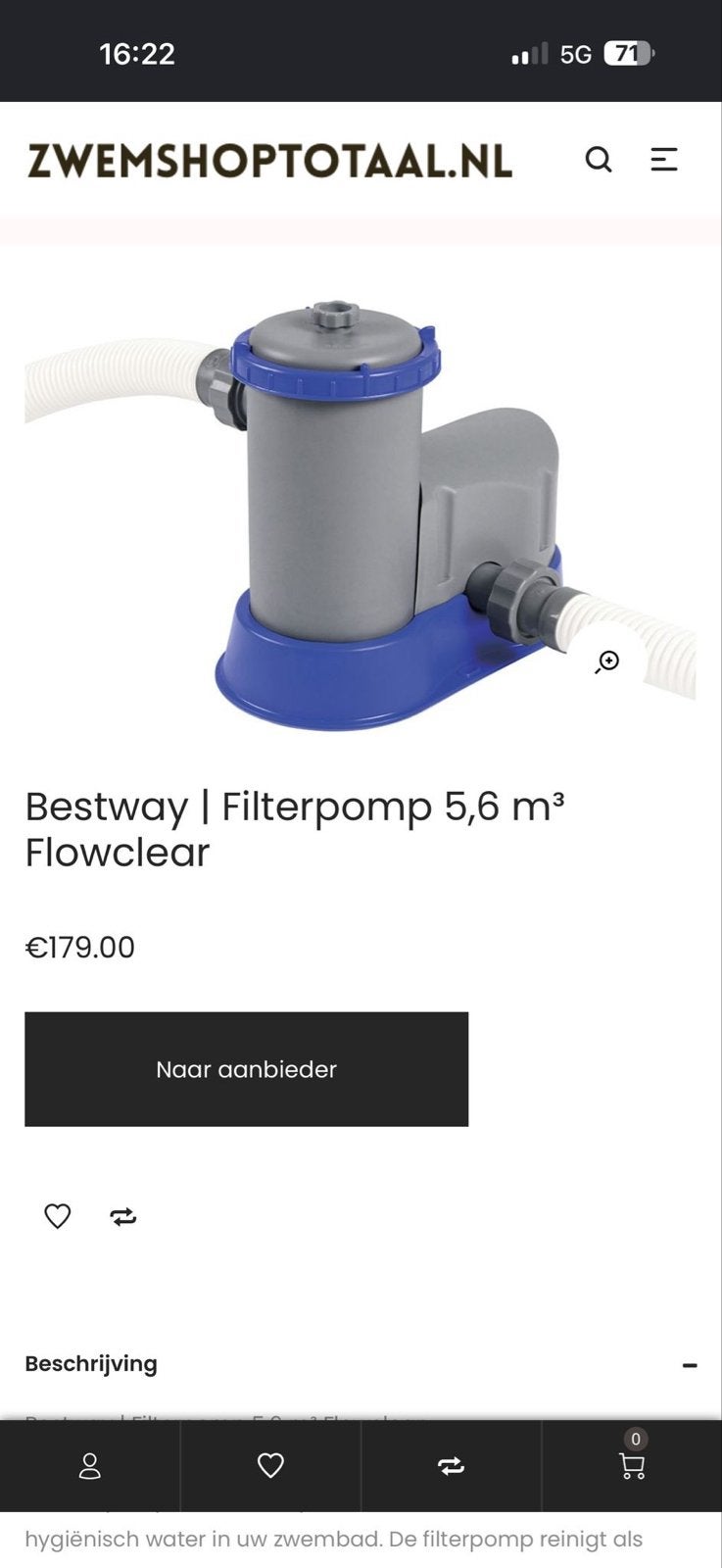 Bestway Flowclear Filterpomp 5,6 m3/uur met filter, Ophalen, Nieuw, Zwembadpomp