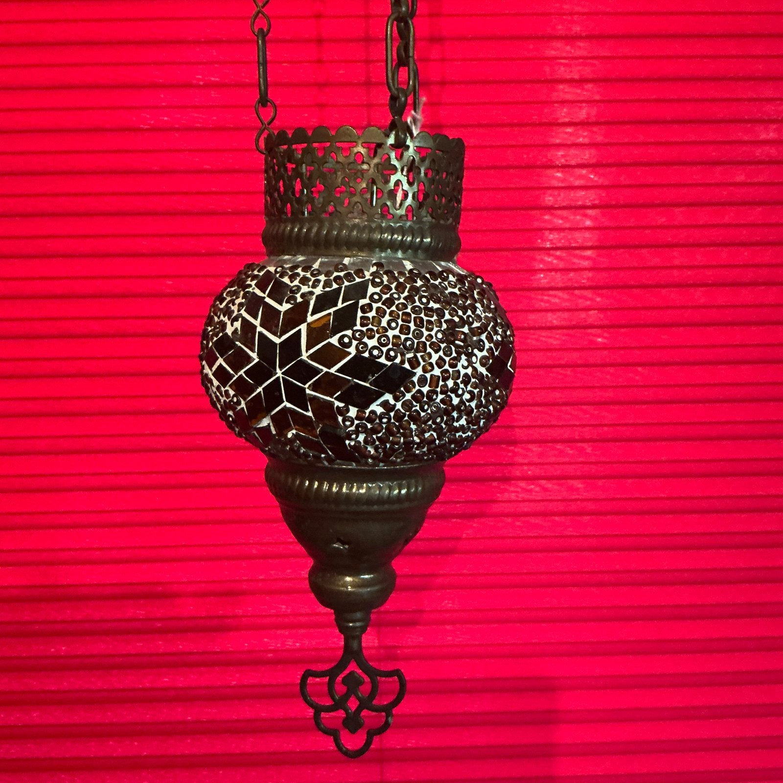 Hangende mozaïek lantaarn voor waxinelichtje ❤️ Sfeervol, Ophalen of Verzenden, Glas