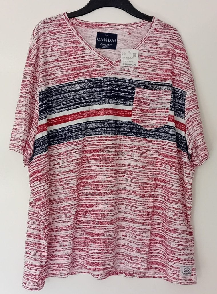 shirt,nieuw,3XL,CandA,tshirt,rood,wit,blauw,streep,vakantie, Verzenden, Shirt, Nieuw, Canda