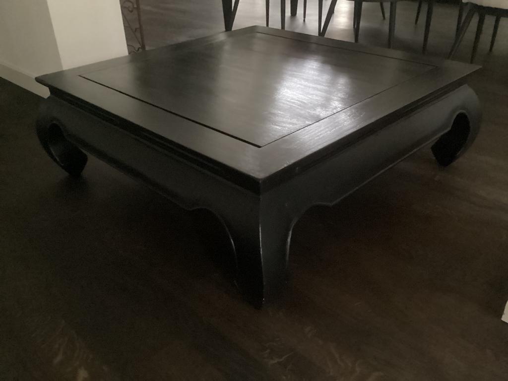 Opium Tafel massief hout 1 meter bij 1 meter, Huis en Inrichting, Tafels | Salontafels, Ophalen, Gebruikt, 50 tot 100 cm, 50 tot 100 cm
