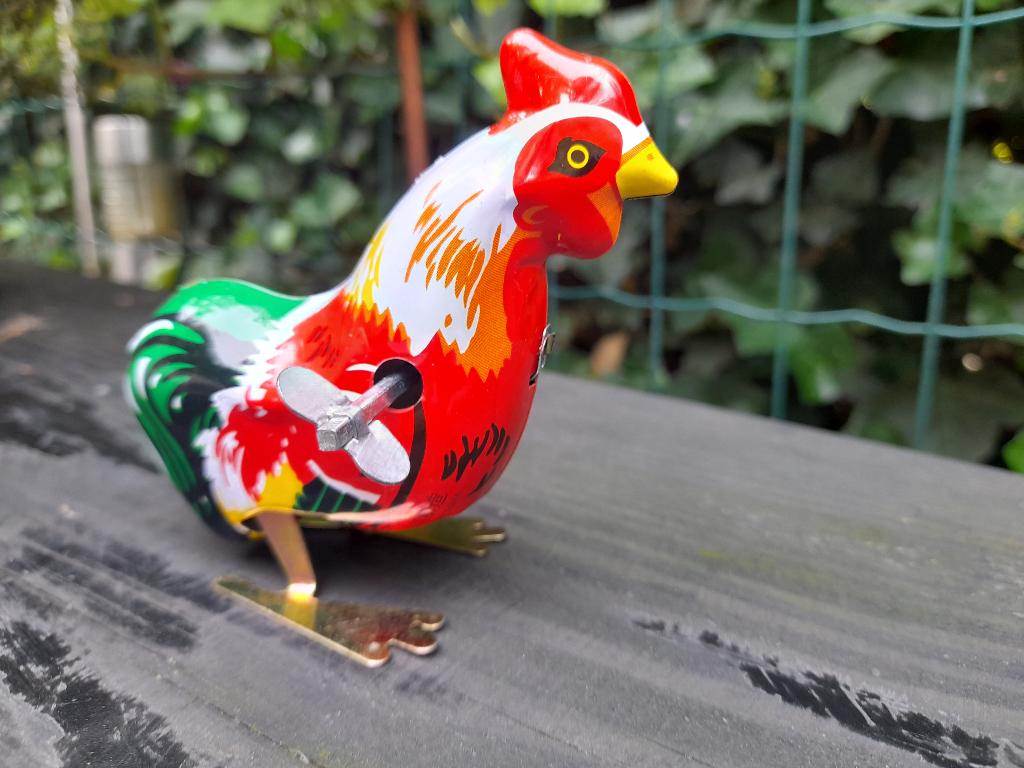 vintage antieke blikken springende kip, Ophalen of Verzenden, Zo goed als nieuw