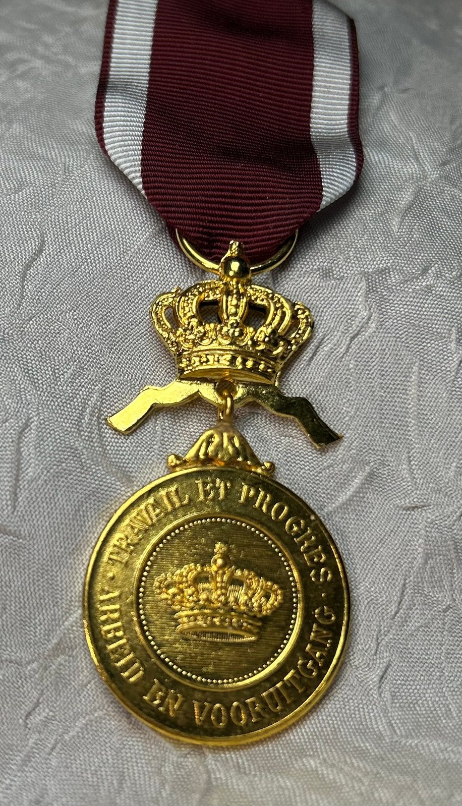 Belgische medaille burgerlijke decoratie 1e klasse, Ophalen of Verzenden, Overige materialen, Buitenland