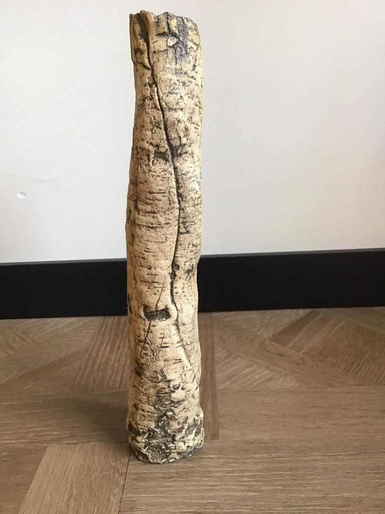 Keramiek handmade vaas ,atelier Aart boomschors vaas., Ophalen, Overige kleuren, Aardewerk of Porselein, Zo goed als nieuw