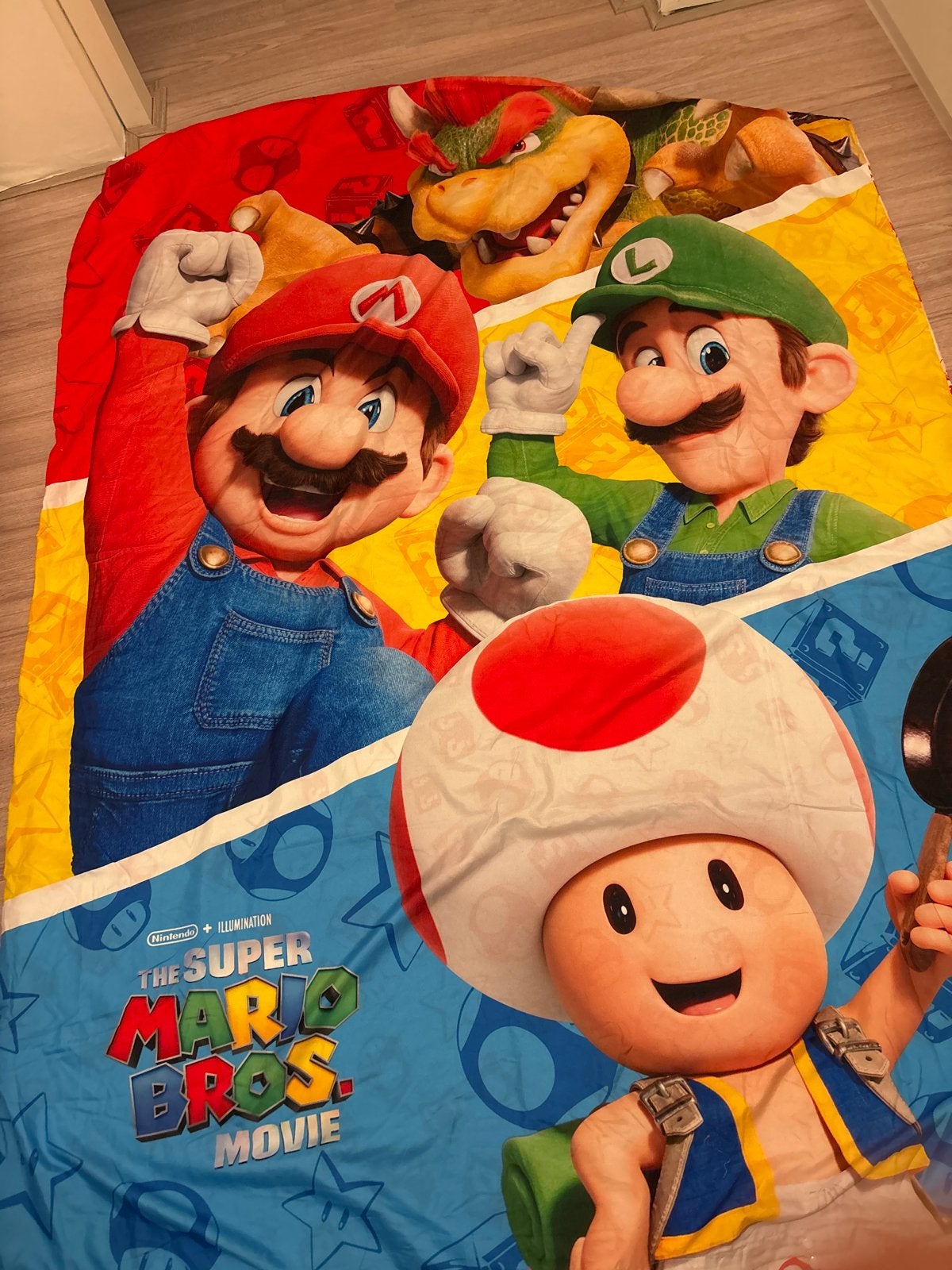 Super Mario Bros. Movie eenpersoons dekbedovertrek, Ophalen, Gebruikt, Eenpersoons, Meerkleurig