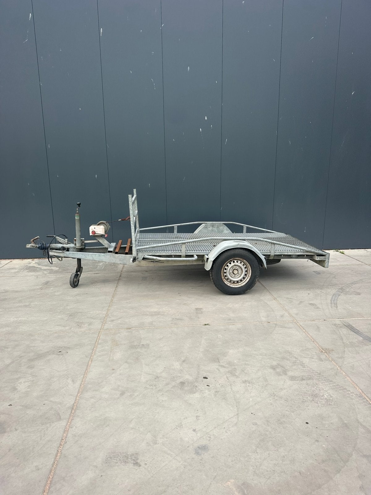 Hapert oprijwagen enkel as geremd met lier, Auto diversen, Aanhangers en Bagagewagens, Ophalen, Gebruikt, ., @
