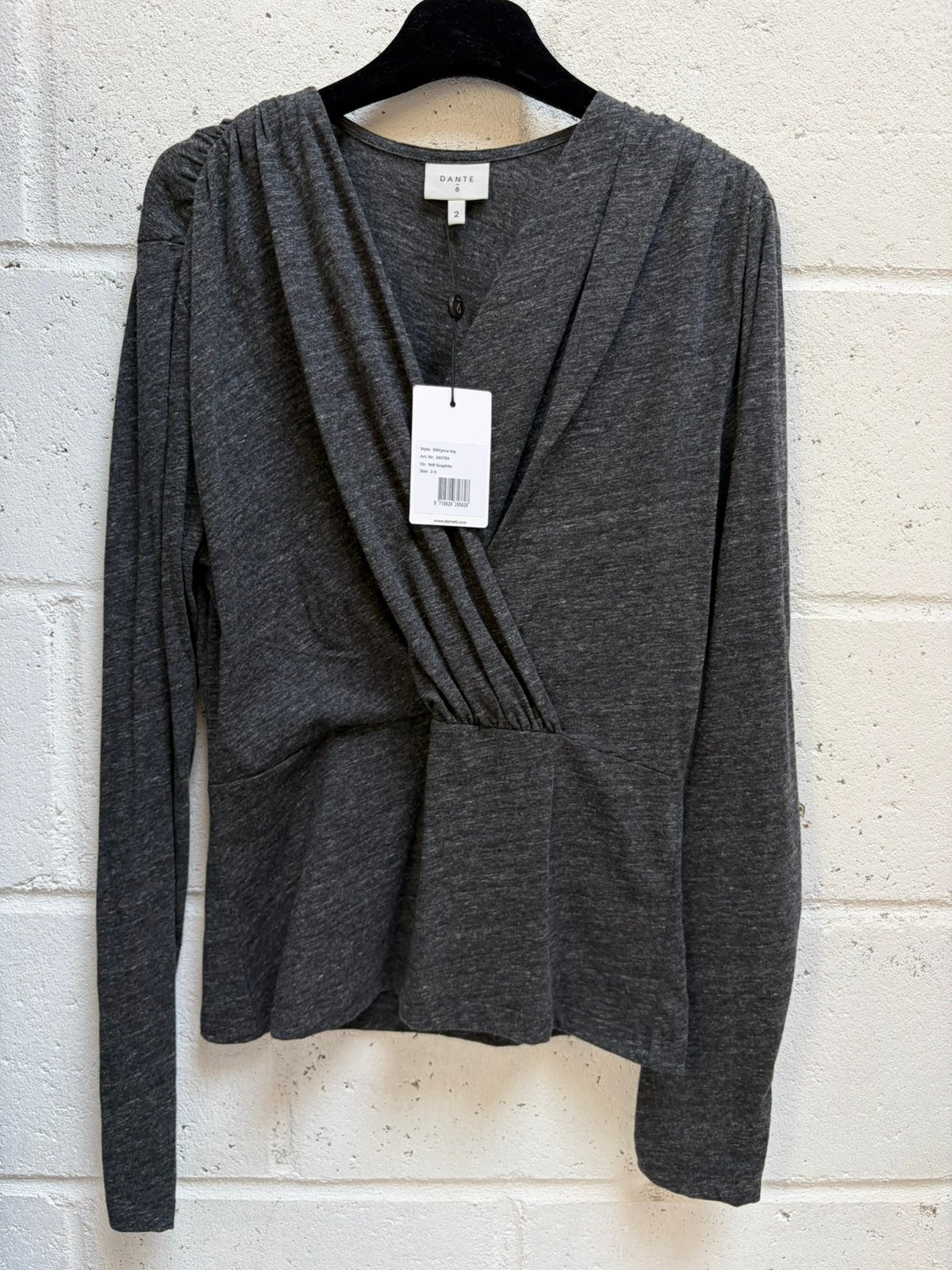 Dante6 top vynce 2 dante 6 graphite basic nieuw longsleeve, Ophalen of Verzenden, Zo goed als nieuw