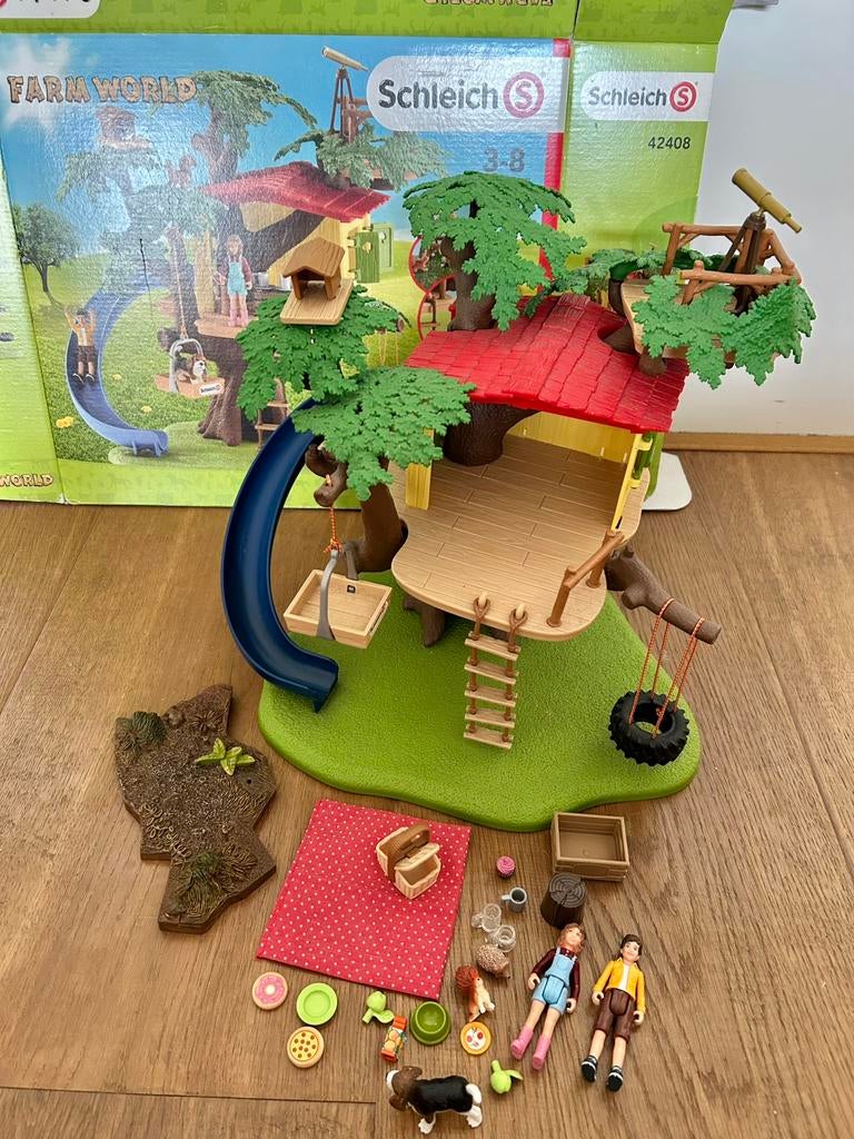 Schleich boomhut farm world, Ophalen of Verzenden, Zo goed als nieuw, Jongen of Meisje