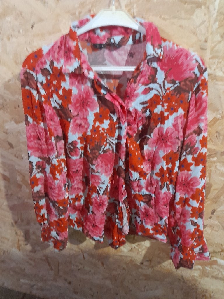 zara rose/rood blouse maat l, Ophalen, Zara, Maat 42/44 (L), Zo goed als nieuw