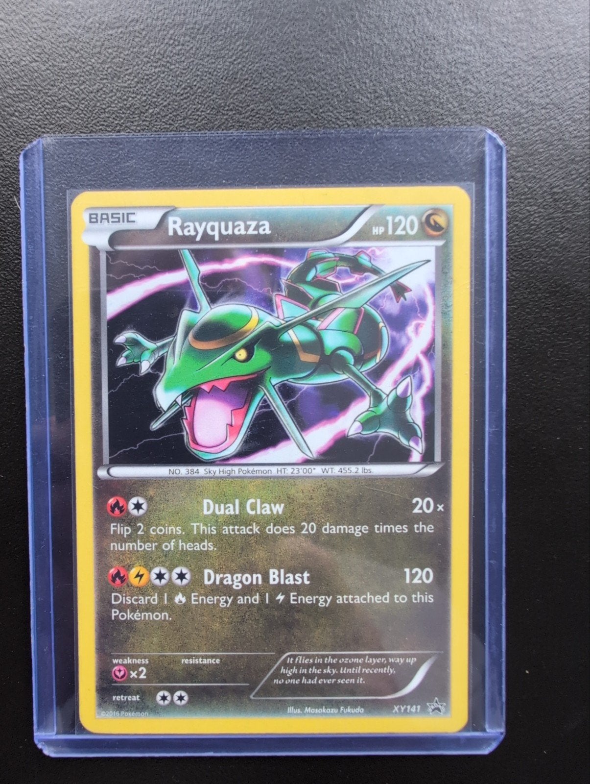 Rayquaza XY141 Pokémon Kaart NM, Ophalen of Verzenden, Zo goed als nieuw, Losse kaart, Foil