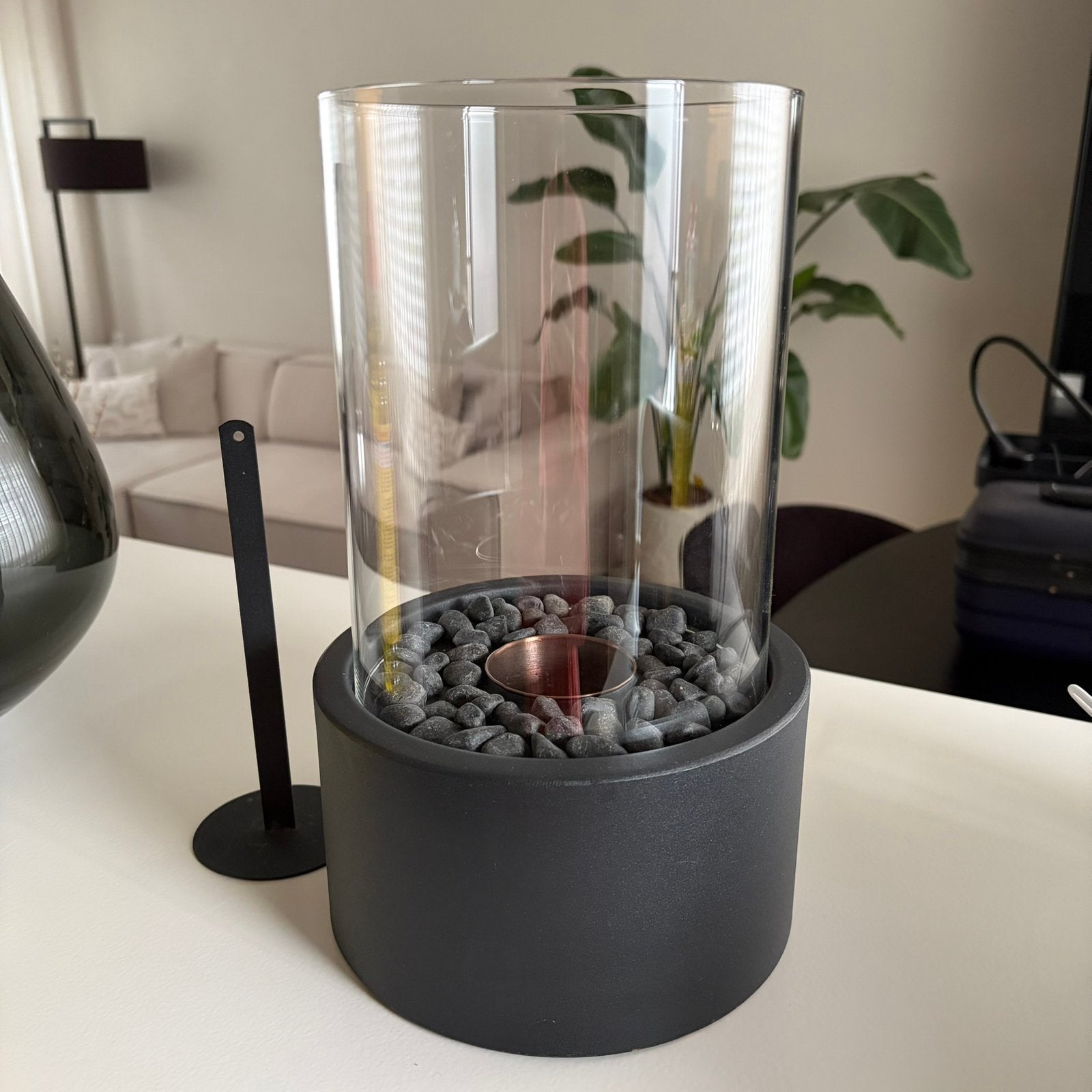 Bio ethanol tafelhaard zwart, Huis en Inrichting, Haarden, Ophalen of Verzenden, Zo goed als nieuw, Vrijstaande haard, Overige soorten