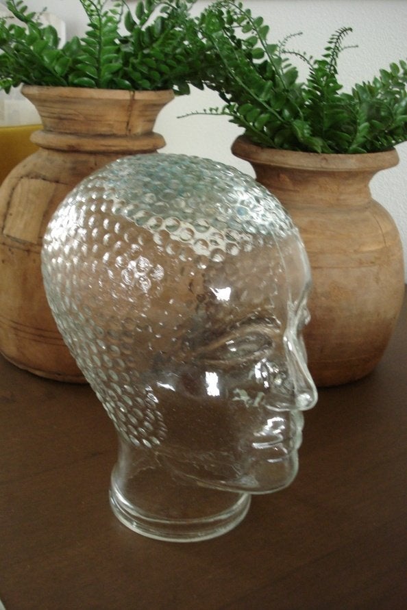 In nieuw staat vintage retro glazen afro mannequin hoofd kop, Ophalen of Verzenden, Overige typen