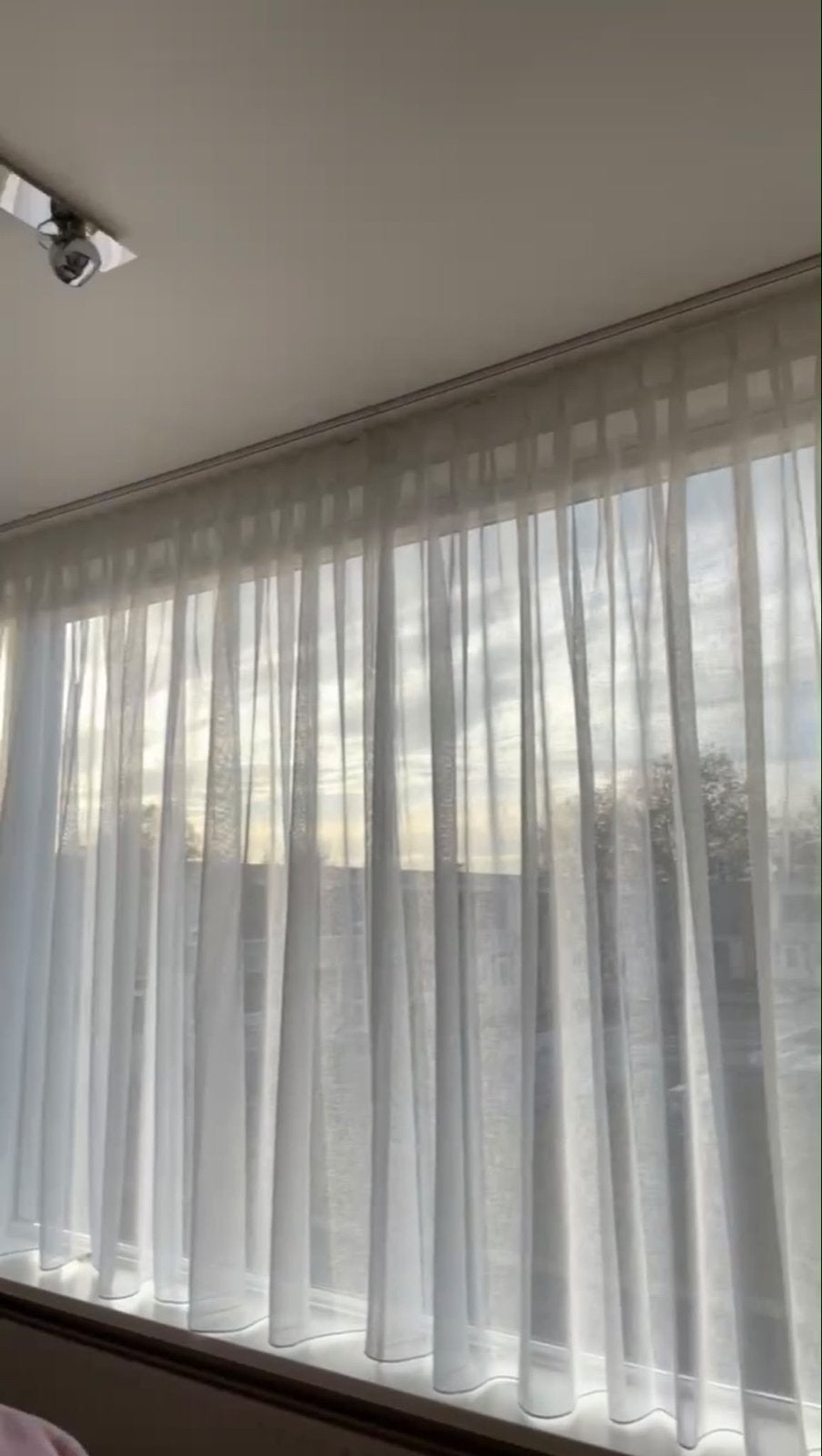 Lichtdoorlatende Vitrage Gordijnen - Wit, 250 x 193 cm, Ophalen, Vitrage, Gebruikt, Wit