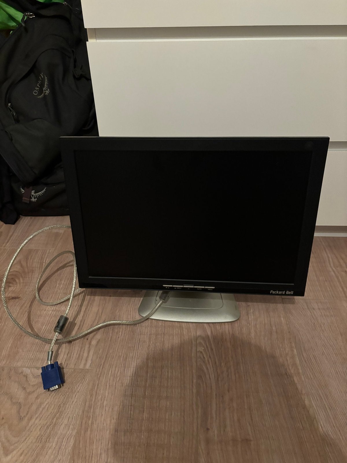 Packard Bell monitor met VGA-aansluiting, Ophalen, Kantelbaar, VGA, 60 Hz of minder