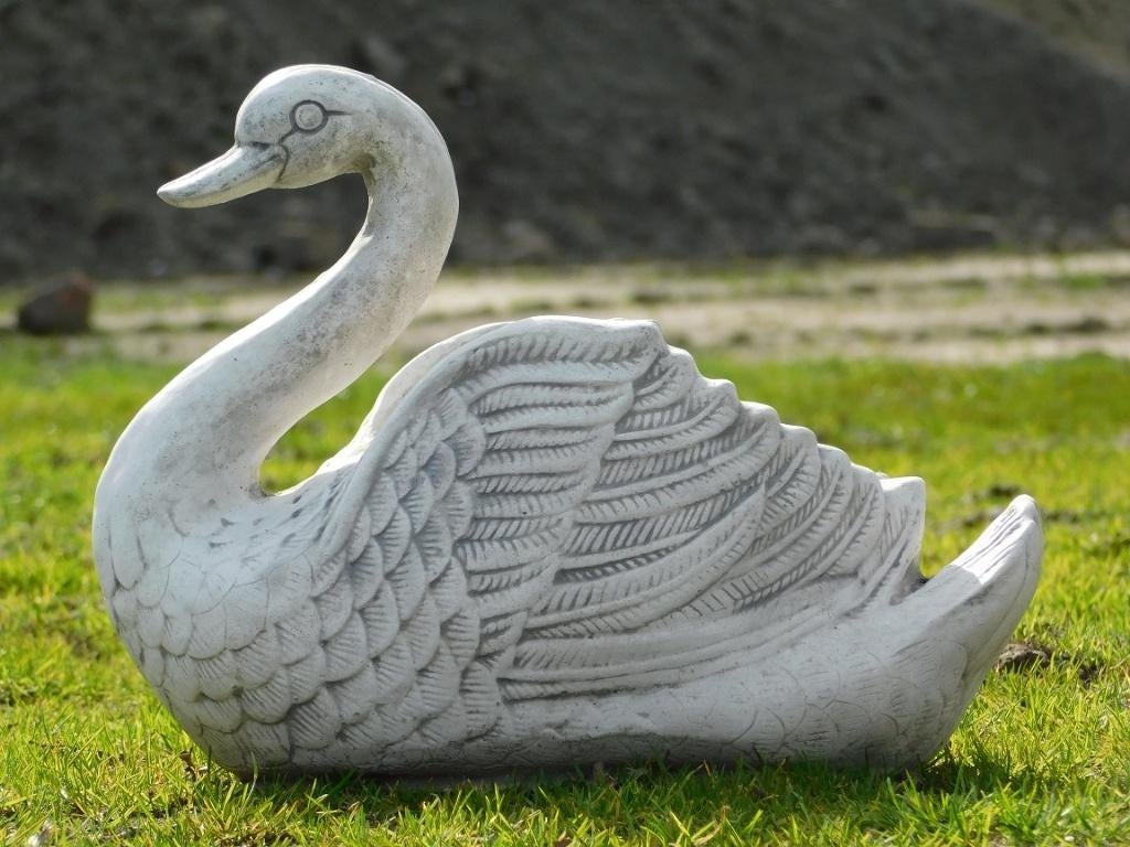 Bloempot Zwaan - 45 cm - Steen, Dierenbeeld, Steen, ., Nieuw