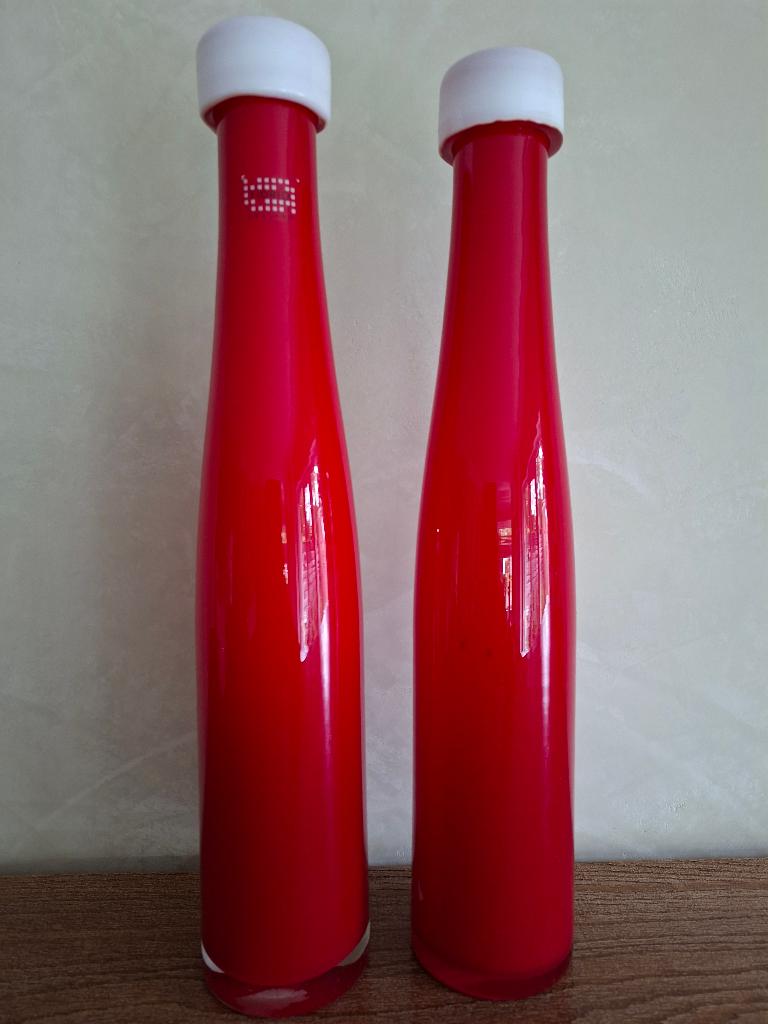 Twee rode FIDRIO vazen, Ophalen of Verzenden, Nieuw, Rood, Glas