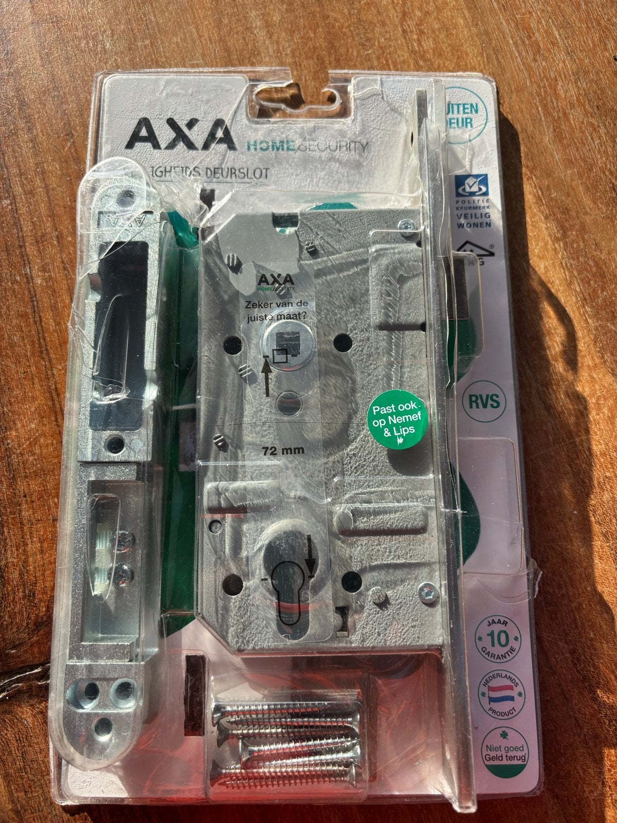 AXA Home Security Veiligheidsdeurslot RVS 72mm, Ophalen, Nieuw, Rvs, Slot