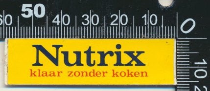 Sticker: Nutrix - Klaar zonder koken, Verzenden, Zo goed als nieuw, Bedrijf of Vereniging