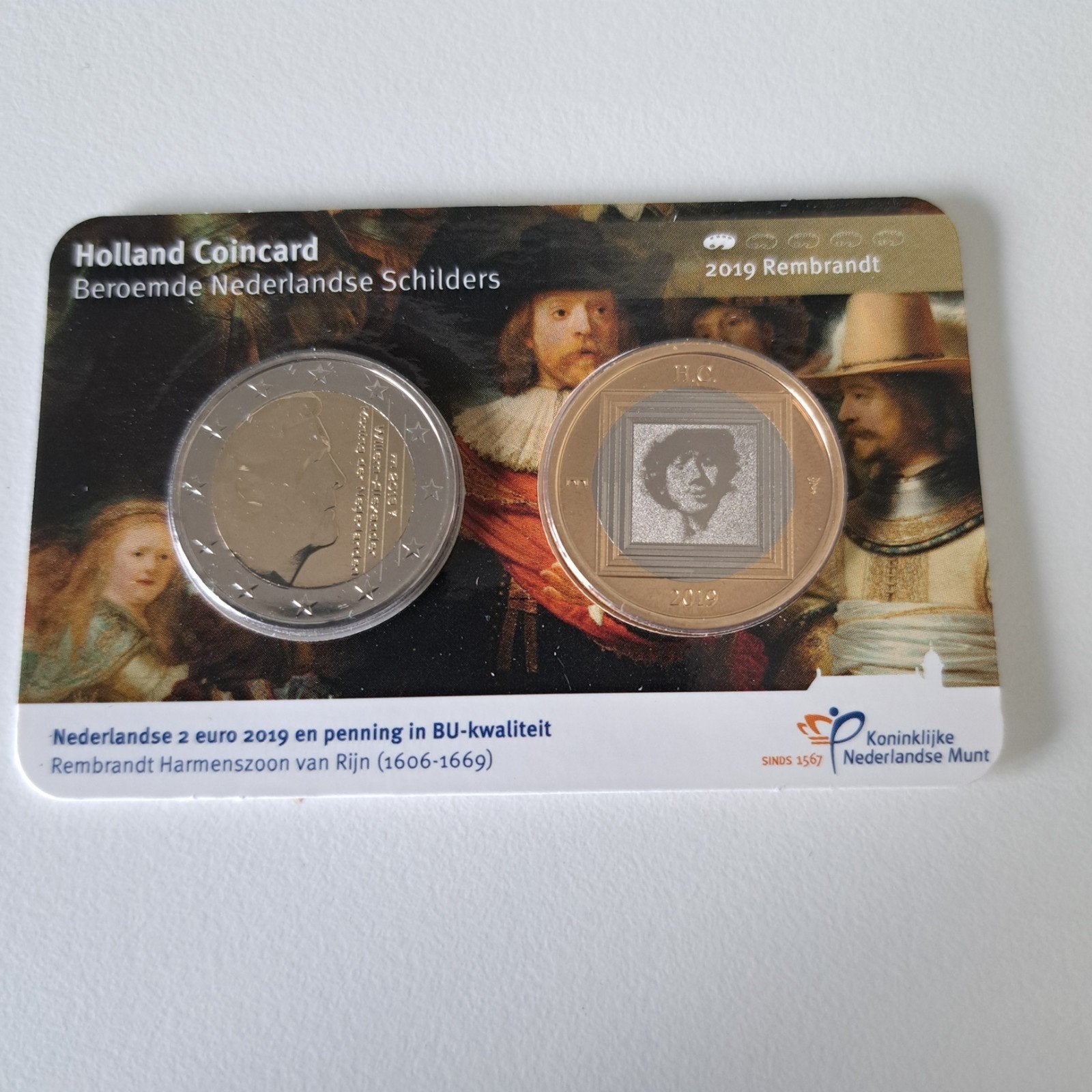Holland Coincard 2019 - Rembrandt BU kwaliteit, Postzegels en Munten, Ophalen of Verzenden, Euro's, Losse munt