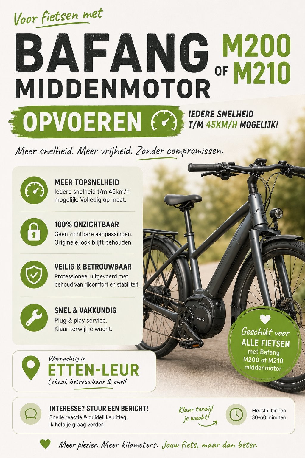 Bafang M200/M210 Middenmotor Opvoeren tot 45km/u, Fietsen en Brommers, Ophalen, Nieuw