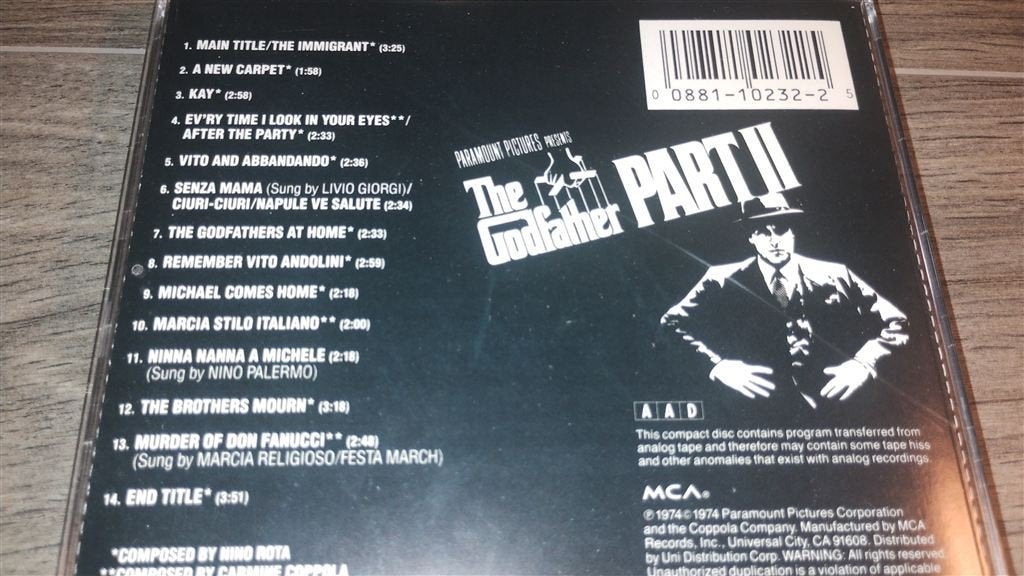 The Godfather Part II - Soundtrack, Cd's en Dvd's, Cd's | Filmmuziek en Soundtracks, Ophalen of Verzenden, Zo goed als nieuw
