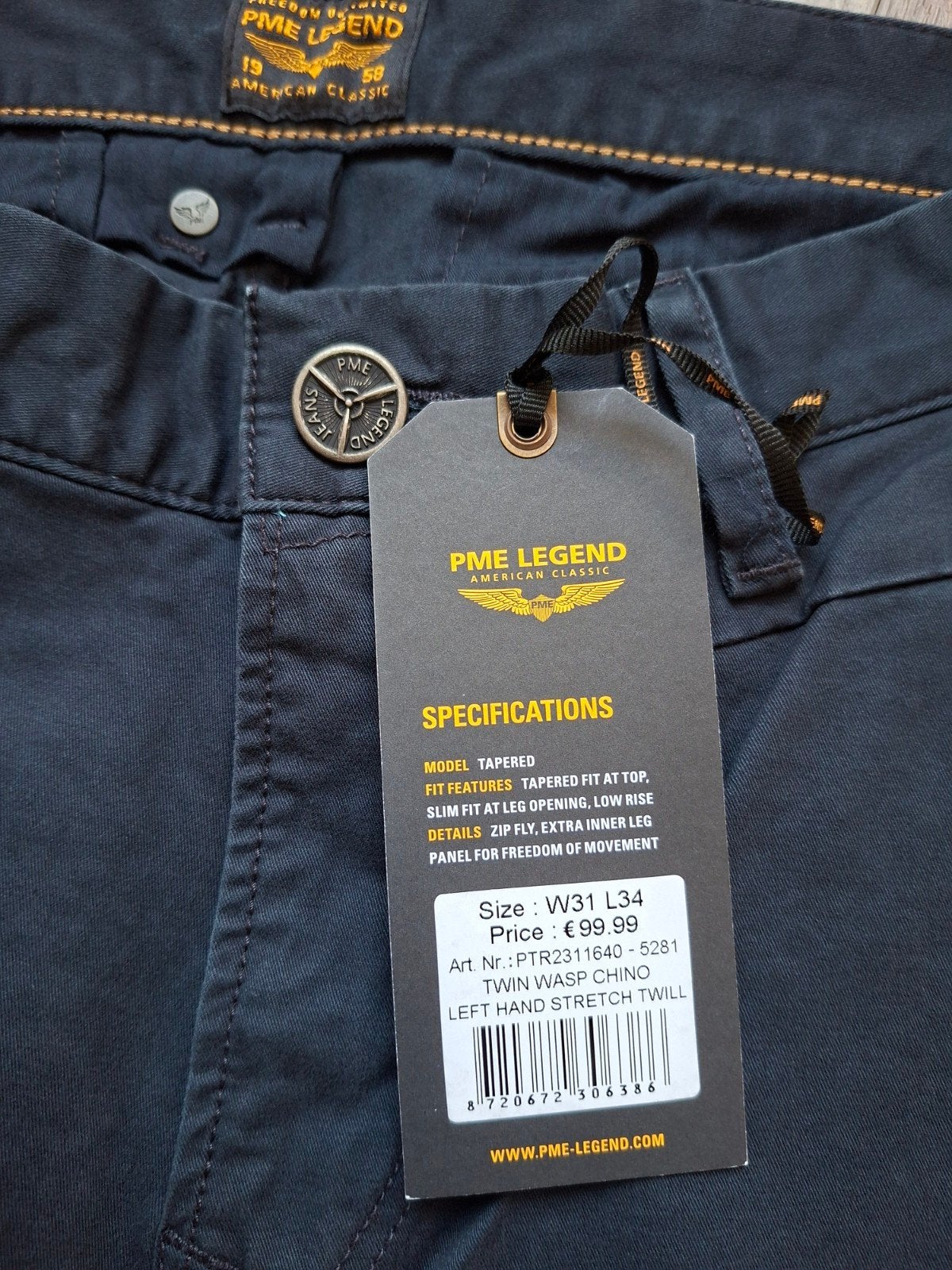 PME LEGEND Twin Wasp chino W31 L34, Blauw, Nieuw, W32 (confectie 46) of kleiner, Ophalen of Verzenden