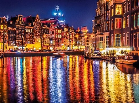 Clementoni: Amsterdam bij Nacht 500 stukjes, Ophalen of Verzenden, 500 t/m 1500 stukjes, Nieuw, Legpuzzel