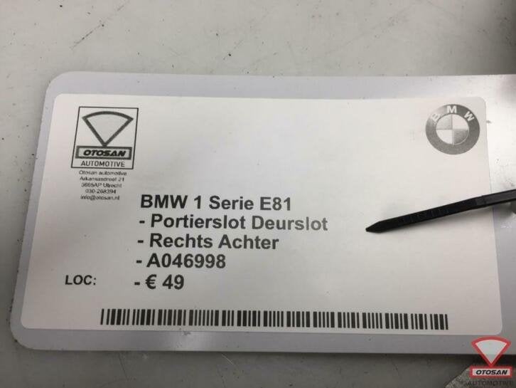 bmw 1 serie e81 portierslot deurslot rechts achter a046998, Auto-onderdelen, Petuelring 130
80788  Munich, DE, Gebruikt, Info@bmw.de