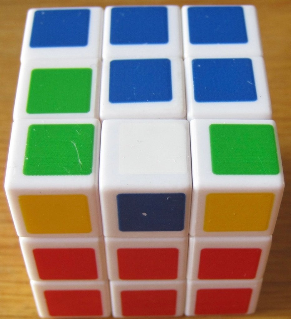 kleine Rubik's cube - puzzel kubus - gekleurde vierkantjes, Ophalen of Verzenden, Minder dan 500 stukjes, Zo goed als nieuw, Rubik's of 3D-puzzel