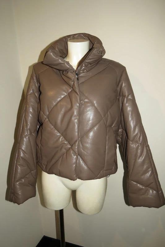 Stand Studio puffer leder look bruin tint heerlijk warm M