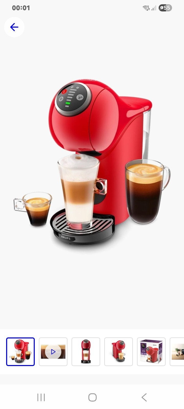 Krups Nescafé Dolce Gusto Genio S Plus Rood, Ophalen, Koffiemachine, Zo goed als nieuw, 2 tot 4 kopjes