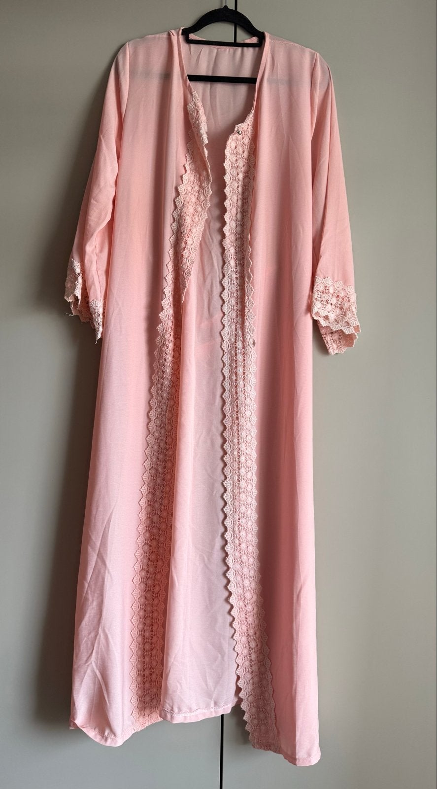 Roze kimono met kanten details, Ophalen of Verzenden, Zo goed als nieuw