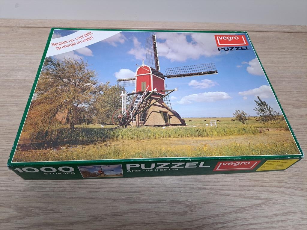 Rode molen legpuzzel 1000 stukjes, Ophalen of Verzenden, 500 t/m 1500 stukjes, Zo goed als nieuw, Legpuzzel