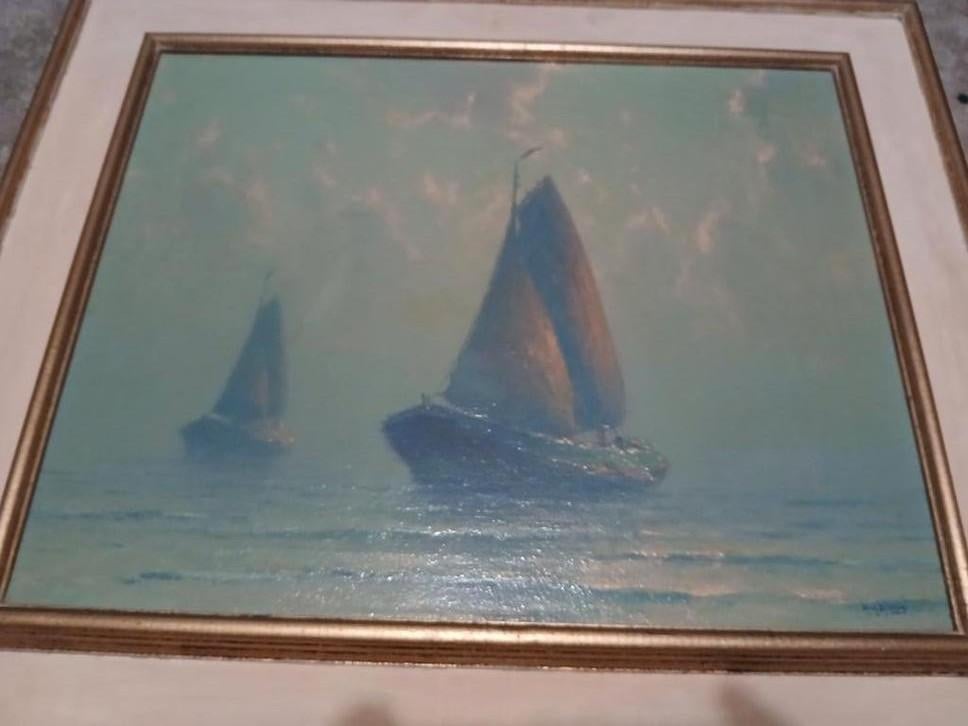 Schilderij van Henk Dekker: Zeilschepen op Zee, Ophalen of Verzenden