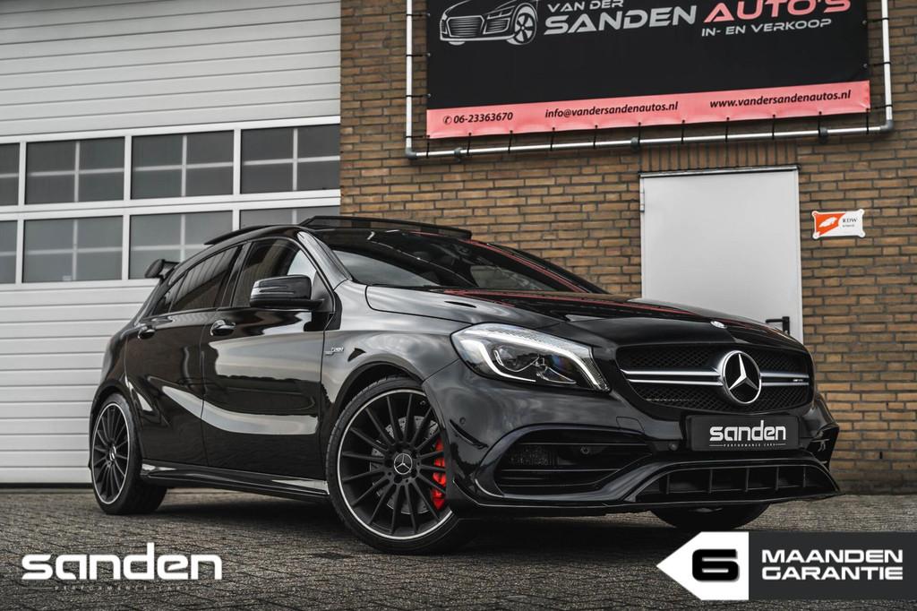 Mercedes A-klasse A45 AMG 4MATIC|Facelift|Aero|Pano|Leder|, Automaat, 4 cilinders, Zwart, Bedrijf