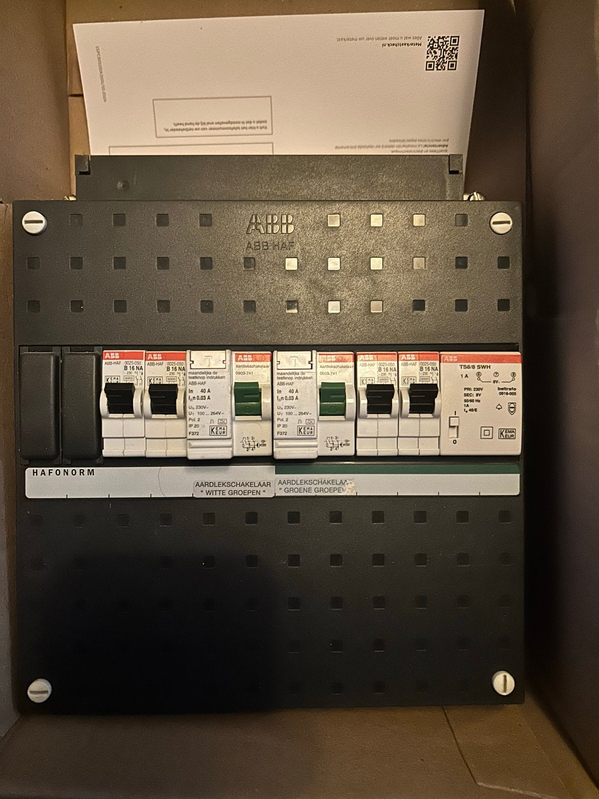 ABB HAF Groepenkast met Aardlekschakelaars en Automaten, Ophalen of Verzenden, Zo goed als nieuw, ABB, Groepenkast