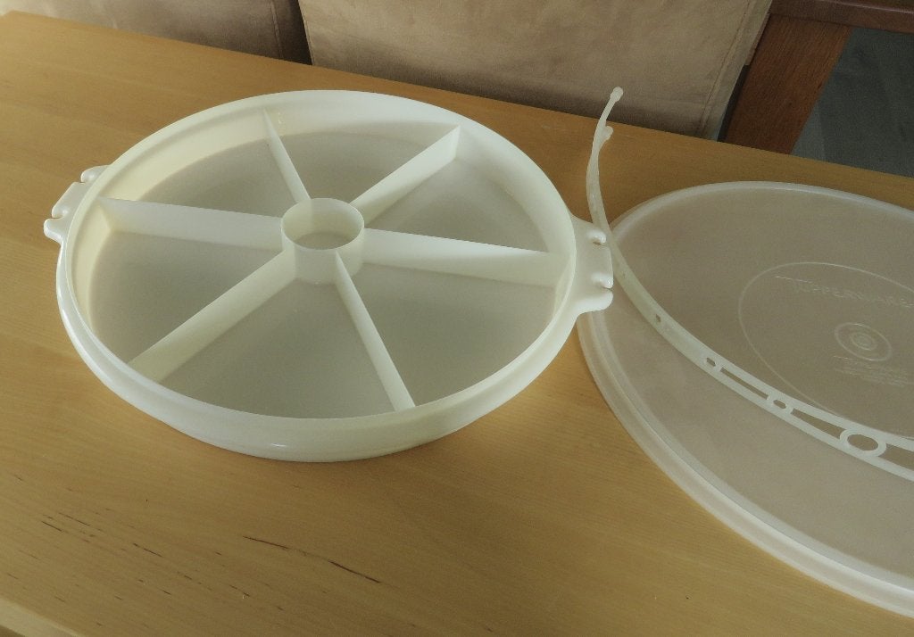 Tupperware Serveerschaal / Hapjesschaal - 7 vaks - Vintage, Ophalen, Gebruikt, Schaal, Wit
