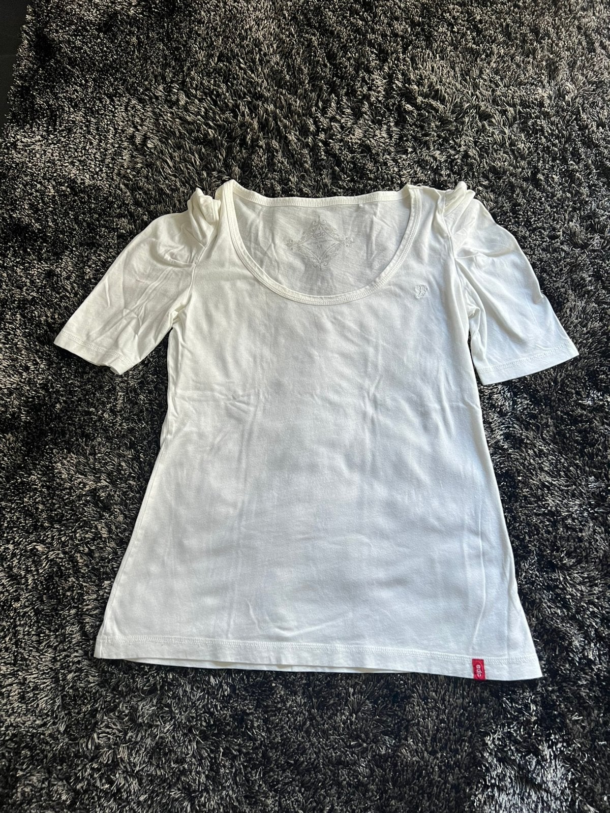 ESPRIT wit shirt , driekwart pof mouwtje mt M = 36 / 38 zgan, Wit, Ophalen of Verzenden, Zo goed als nieuw, Korte mouw
