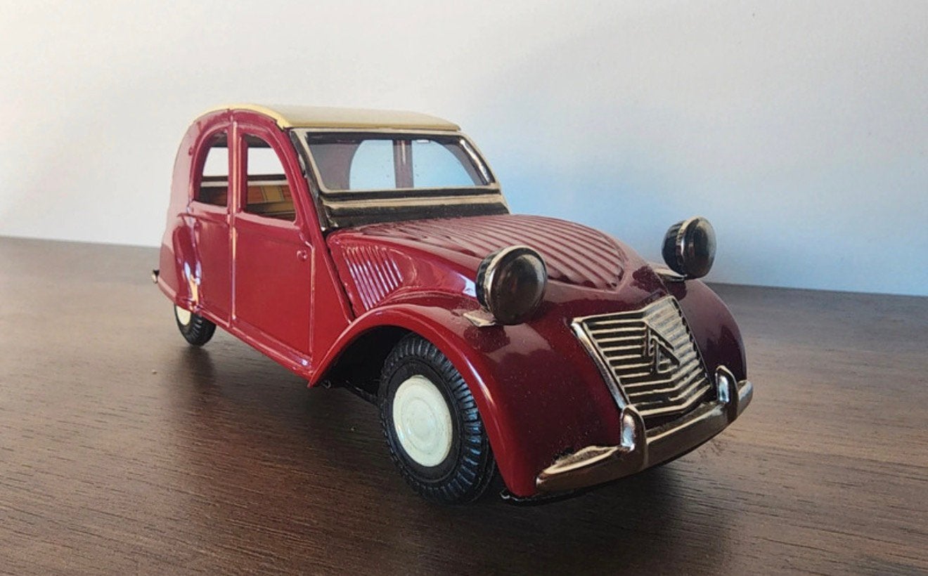 Daiya Japan -Citroën 2CV 2Tone met 'Click-Clack' Sound & OVP, Ophalen of Verzenden