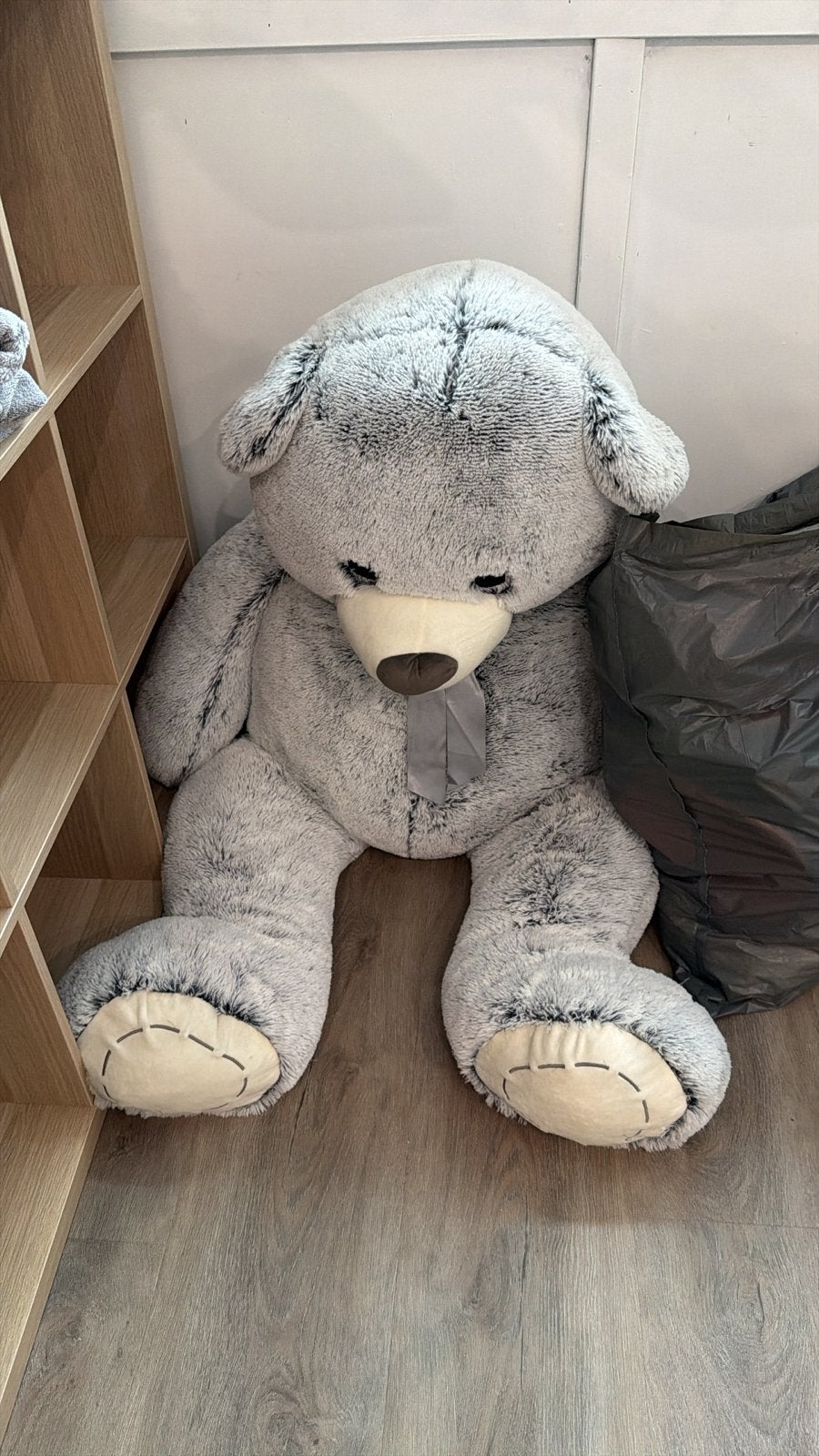 Grote grijze teddybeer - knuffelbeer, Kinderen en Baby's, Speelgoed | Knuffels en Pluche, Beer, Grijs, Ophalen of Verzenden, Zo goed als nieuw