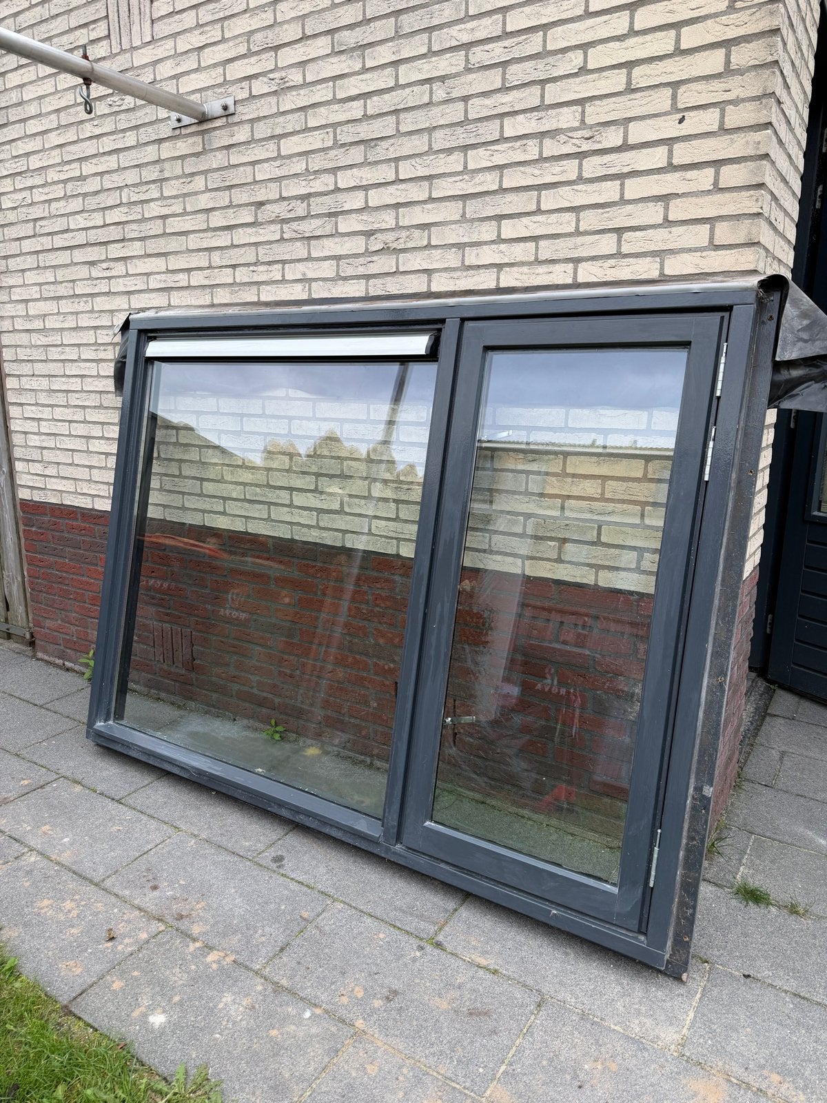 Kozijn 210x155 met HR++ glas, Ophalen, Gebruikt, Raamkozijn, 150 tot 225 cm