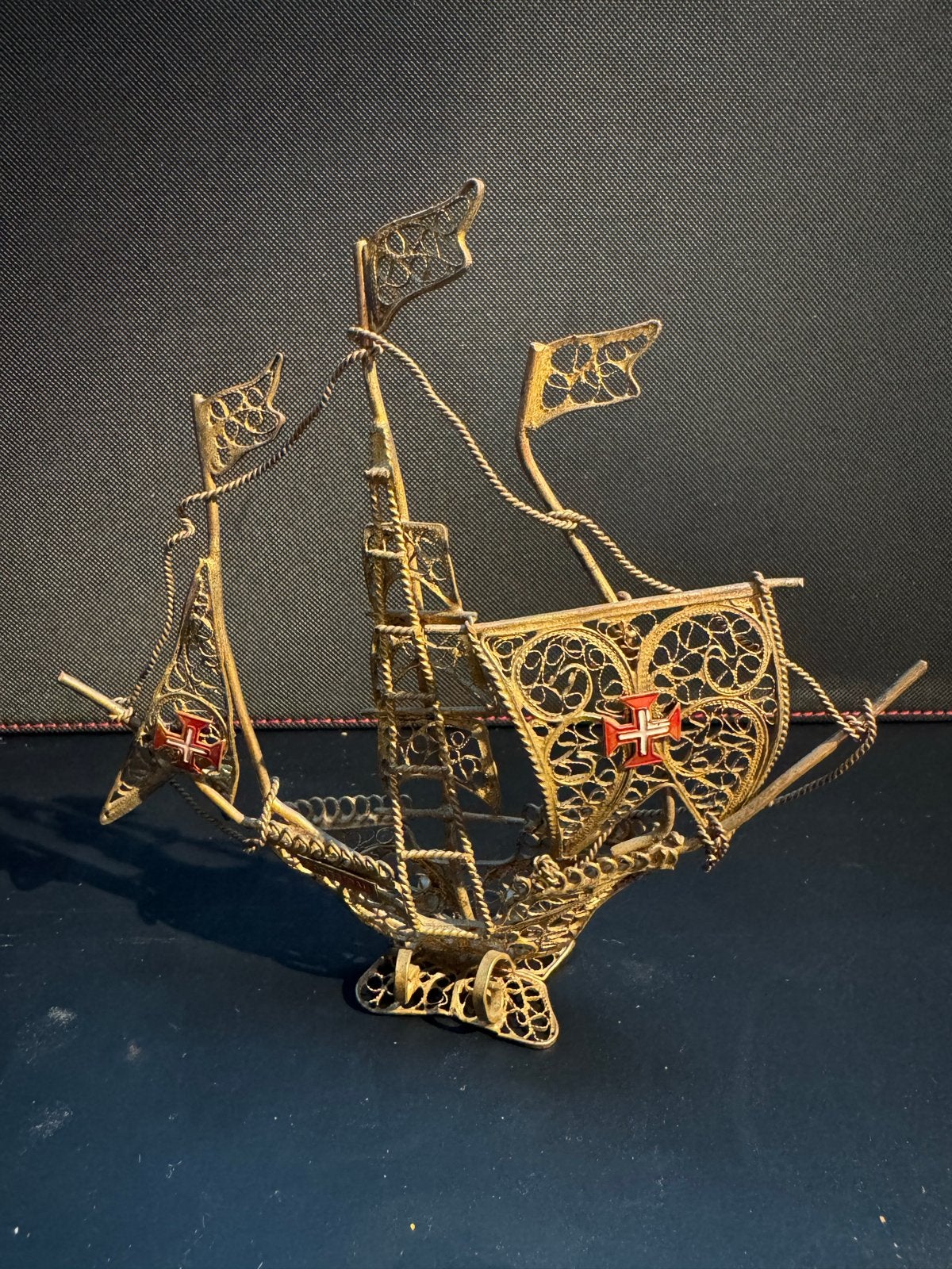 Filigrein bootje Portugal - Decoratief scheepsmodel, Ophalen of Verzenden