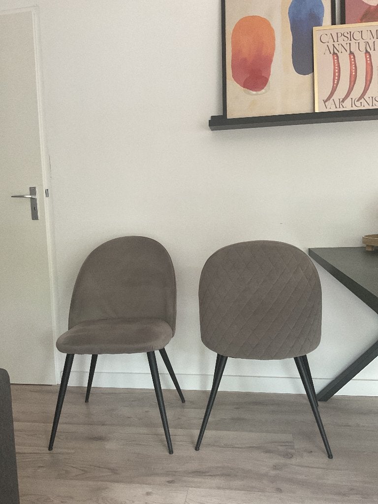 Grijze eettafelstoelen, Ophalen, Overige materialen, Gebruikt, Twee