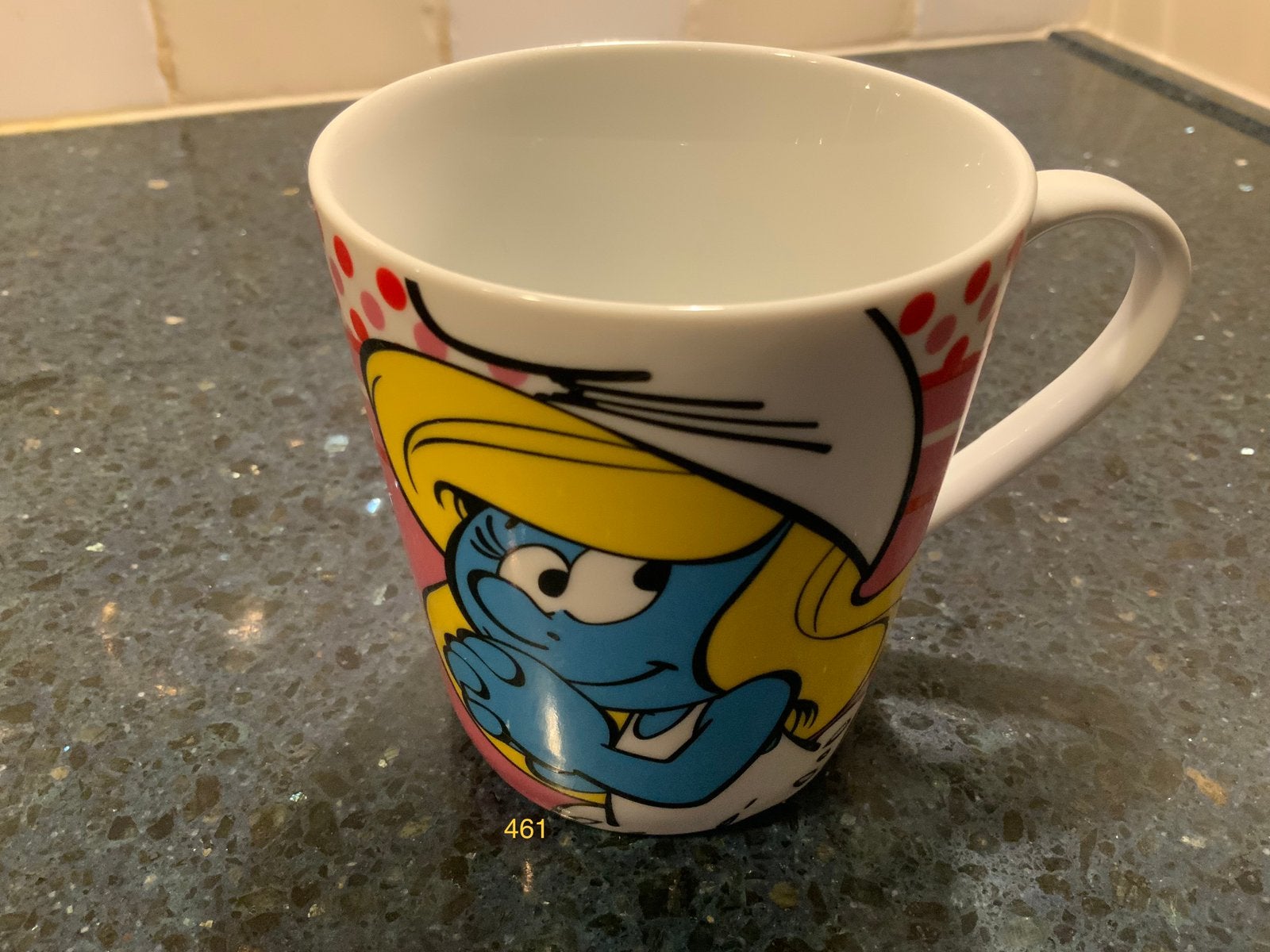Smurfin mok - 9cm - Goede staat, Ophalen of Verzenden, Gebruikt, Smurfin, Gebruiksvoorwerp
