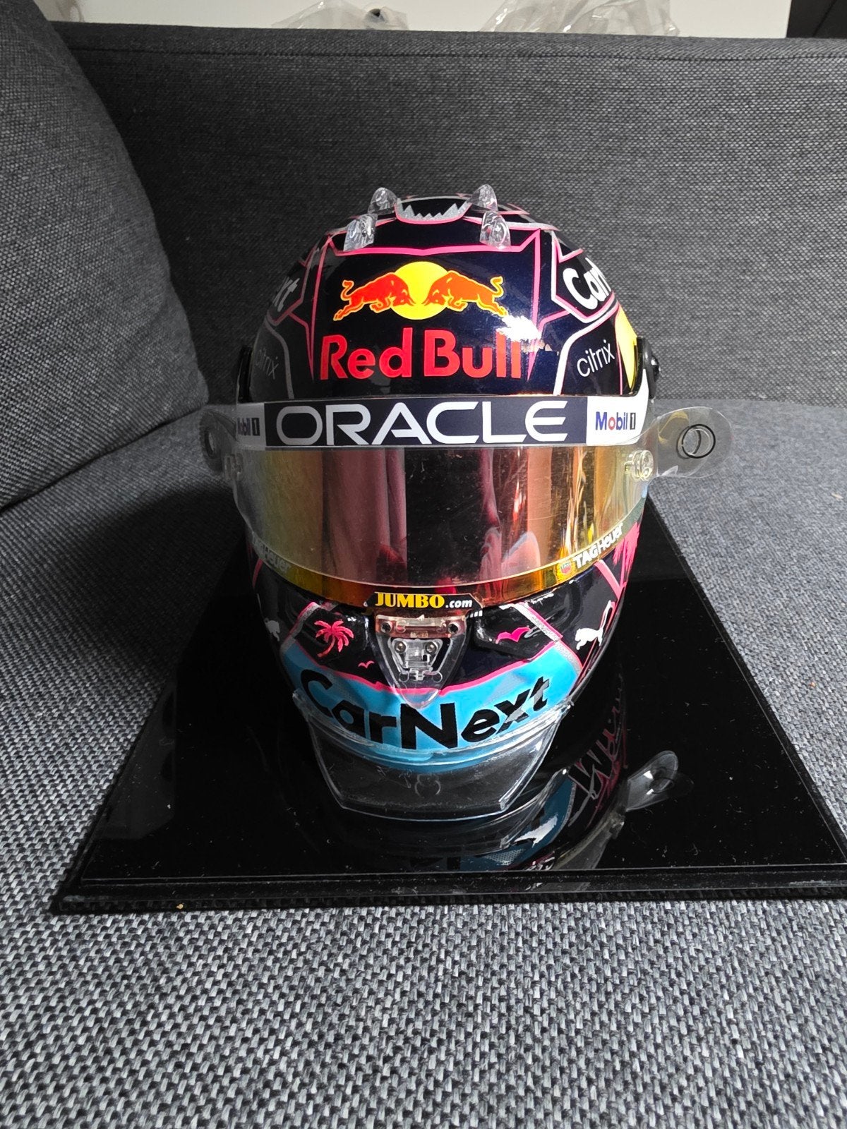 Max Verstappen Miami GP 2022 Schaalmodel Helm, Ophalen of Verzenden, Zo goed als nieuw, Formule 1