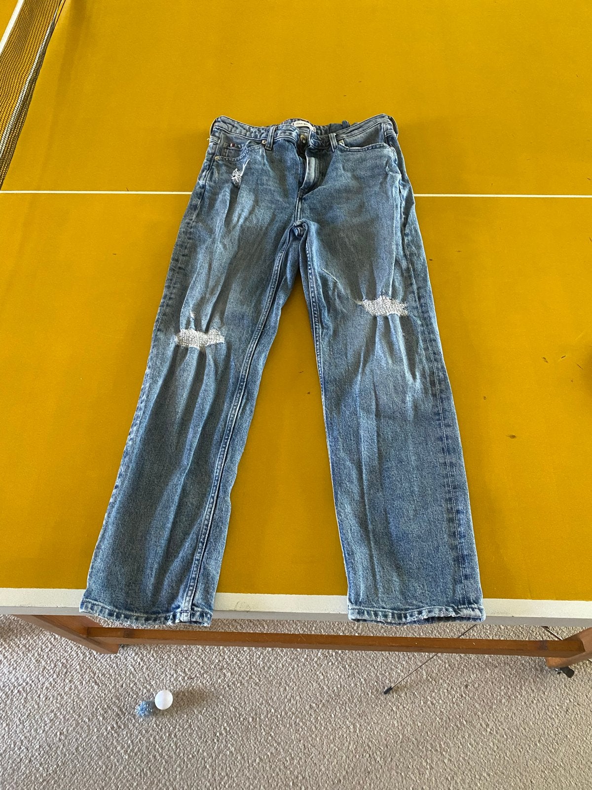 Tommy Hilfiger ripped and repaired Jeans - Blauw - Gedragen, Ophalen of Verzenden, Gedragen, Blauw, W36 - W38 (confectie 52/54)