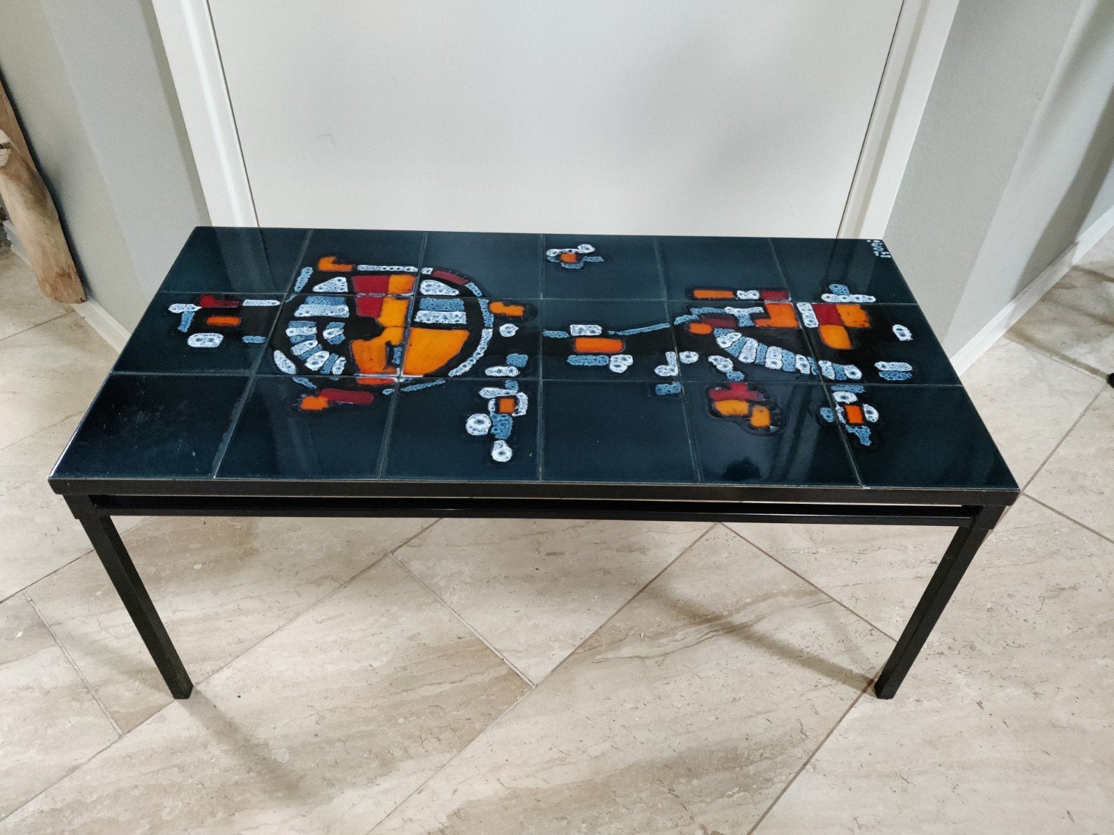 Vintage Mid-Century Salontafel 1966 met Joan Miró afbeelding, Ophalen